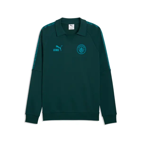 PUMA PUMA Manchester City KING Drill Crew Sweatshirt Men, Football, Green Terrain/Tropical Blue, S