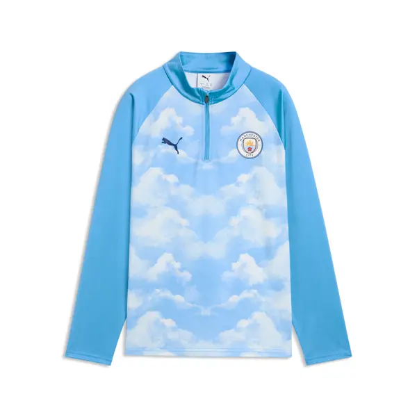 PUMA PUMA Manchester City Quarter-Zip Warm-Up Top Youth, Shop, Icy Blue/Regal Blue, 15-16Y