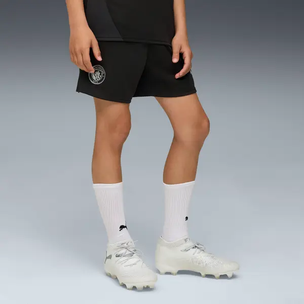 PUMA PUMA Manchester City Training Shorts Youth, Clothing, Black/Silver, 15-16Y