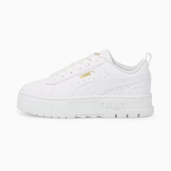 PUMA PUMA Mayze Kids' Trainers, White/Gold