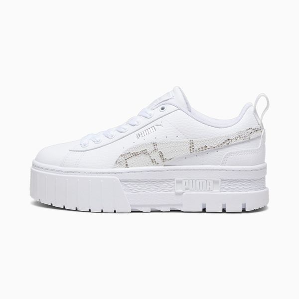 PUMA PUMA Mayze Snake Youth Sneakers, White/Feather Grey