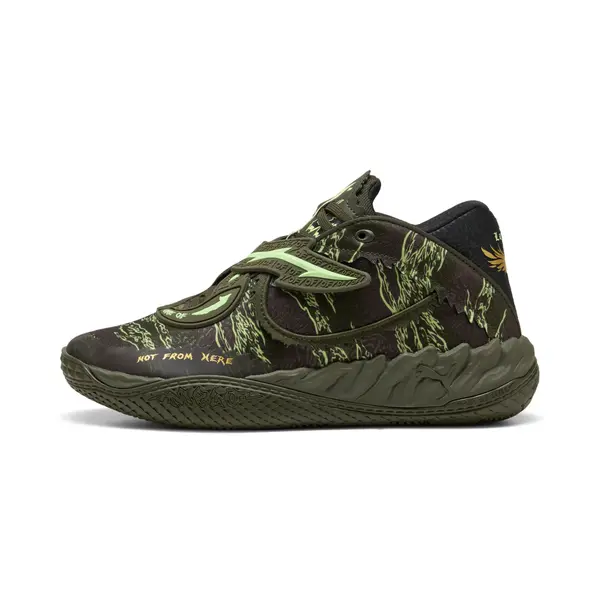 PUMA PUMA MB.05 Camo Basketball Shoes Unisex, Shoes, Dark Olive/Fizzy Light/Black, 44