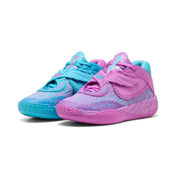 PUMA PUMA MB.05 Hive Mid Basketball Shoes Youth, Shop, Bright Aqua/Pure Magenta, 35.5