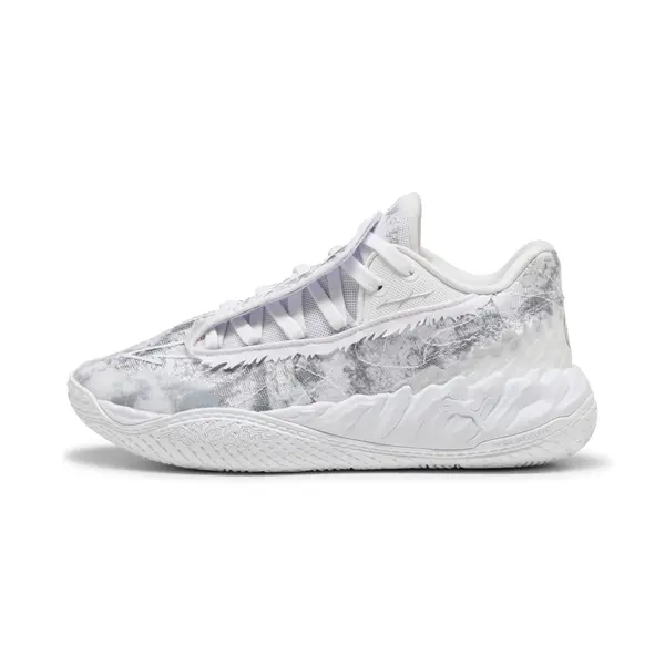 PUMA PUMA MB.05 Lo Team Basketball Shoes Youth, Shoes, White/Gray Echo, 35.5