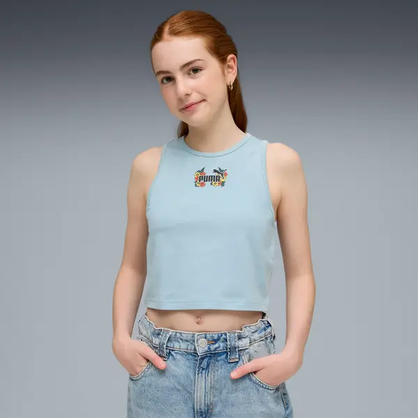 PUMA PUMA MID 90s Slim Graphic Tank Youth, Kids, Seafoam, 15-16Y
