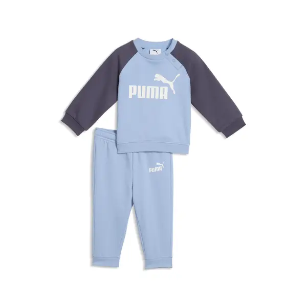 PUMA PUMA Minicats Essentials Raglan Crew Set Toddler, Clothing, Chambray Blue, 4-6M