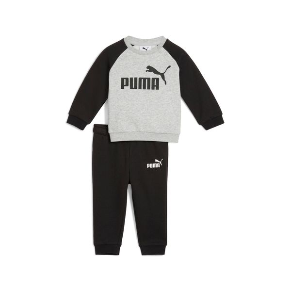 PUMA Puma Minicats Essentials Raglan Crew Shirt Set Toddler, Black, Size 6-9M, Clothing