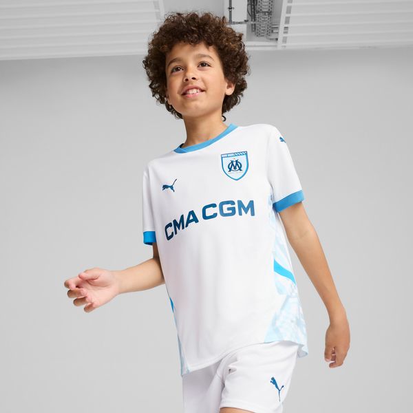 PUMA Puma Olympique de Marseille 24/25 Home Jersey Youth, White, Size 7-8Y, Clothing