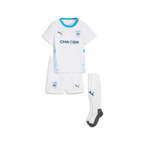 PUMA Puma Olympique de Marseille 24/25 Home Minikit Kids, White, Size 5-6Y, Clothing