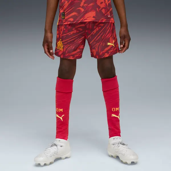 PUMA PUMA Olympique de Marseille 25/26 Goalkeeper Shorts Youth, Clothing, Dark Crimson/Sunny Yellow/Dark Poppy, 15-16Y