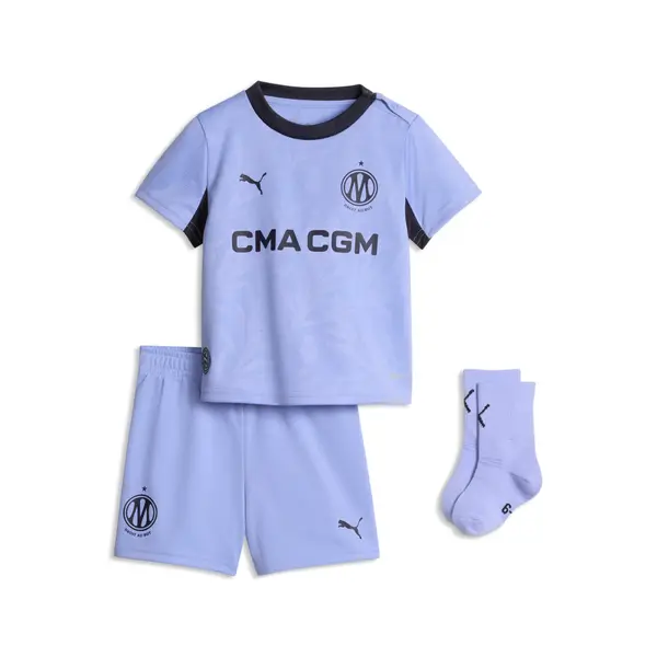 PUMA PUMA Olympique de Marseille 26/27 Third Baby Kit Toddlers, Age, Lavendar Pop/New Navy, 4-6M