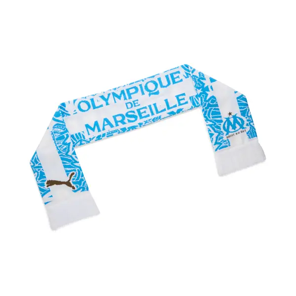 PUMA PUMA Olympique de Marseille Essentials Scarf, Accessories, White/Azure, OSFA