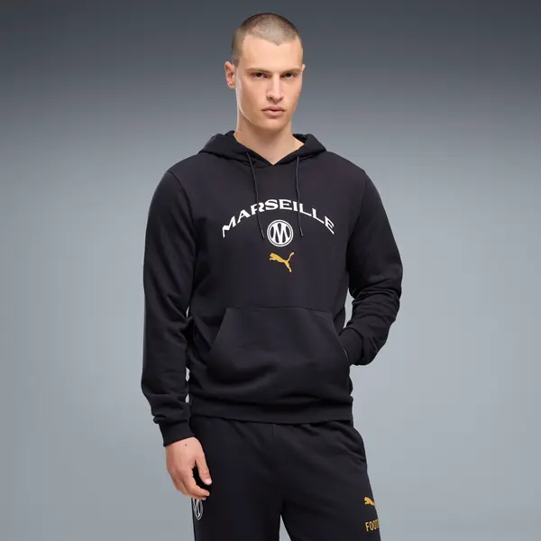 PUMA PUMA Olympique de Marseille ftblCulture Hoodie Men, Clothing, Navy/White, S
