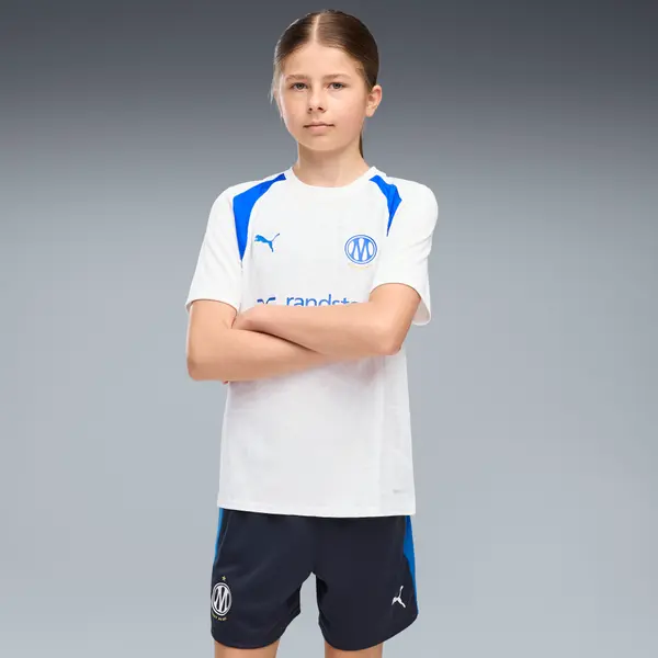 PUMA PUMA Olympique de Marseille Training Jersey Youth, Clothing, White/Royal, 15-16Y