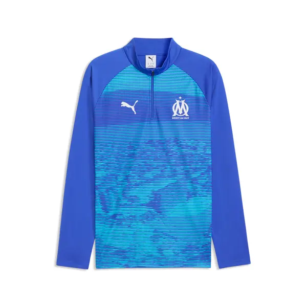 PUMA PUMA Olympique de Marseille Warm Up Quarter-Zip Jersey Men, Football, Royal Sapphire/Aqua, S
