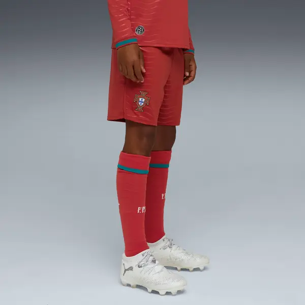 PUMA PUMA Portugal 2026 Shorts Youth, Clothing, Club Red/Green Lagoon, 15-16Y