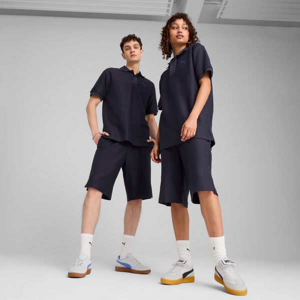 PUMA Puma PREMIUM ESS Jacquard Long Line Relaxed Shorts 11" Unisex, Blue, Size S, Clothing