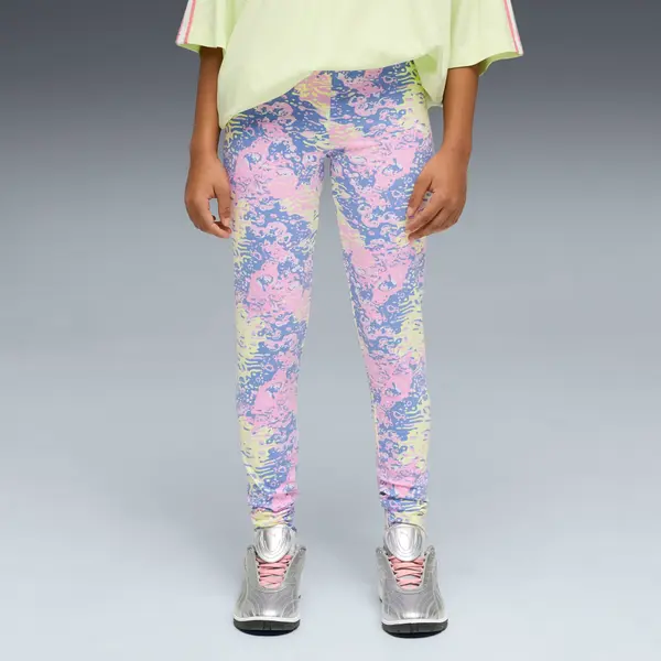 PUMA PUMA Printed High-Waist Leggings Youth, Clothing, Intense Lavender, 15-16Y