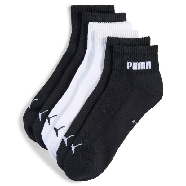 PUMA Puma Quarter Socks Unisex (6-pack), Black, Size 35-38, Clothing