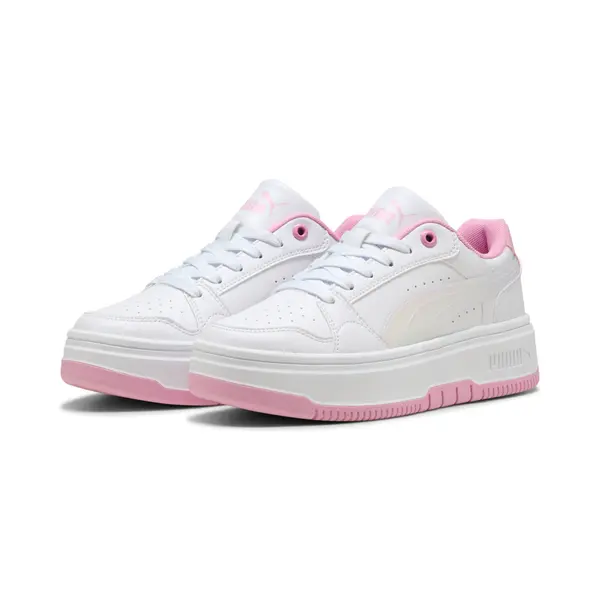 PUMA PUMA Rebound Femme Holo 2.0 Sneakers Youth, Age, White/Pink Shimmer, 35.5