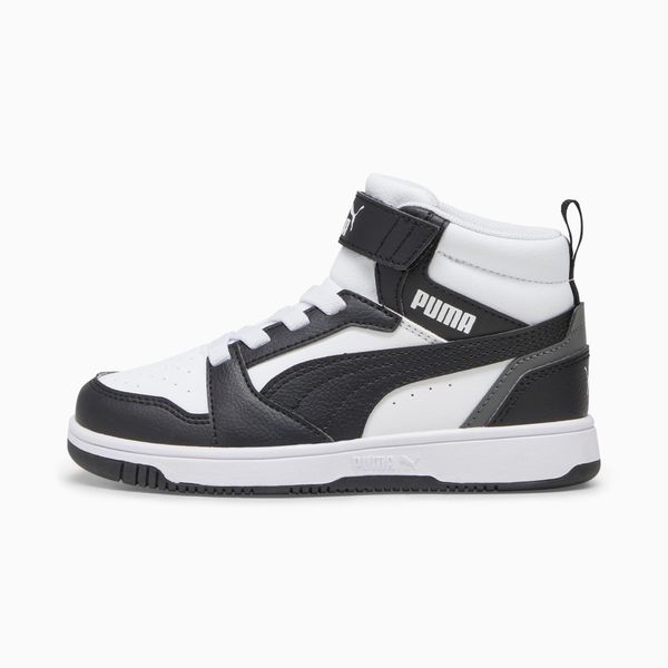 PUMA PUMA Rebound V6 Mid Sneakers Kids, White/Black/Shadow Grey