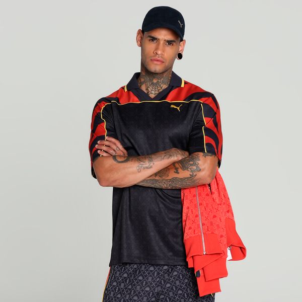 PUMA Puma ROAD TO UNITY Relaxed Graphics Football Jersey, Blue, Size L, Clothing