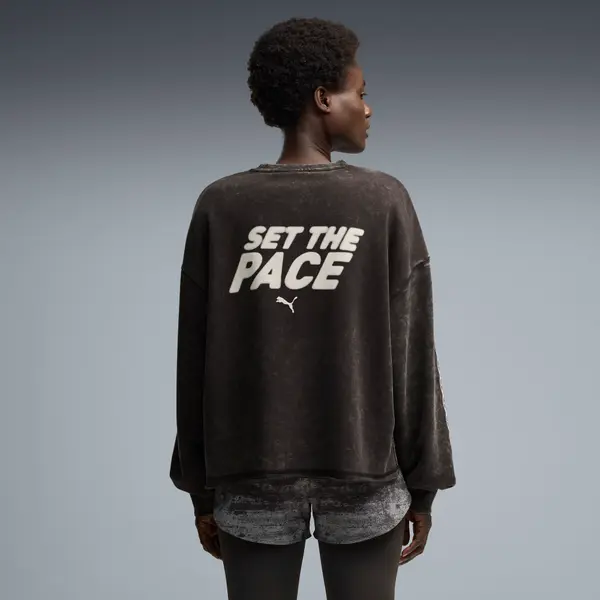 PUMA PUMA Run Culture Collective Oversized Graphic Sweatshirt Women, Clothing, Black, S