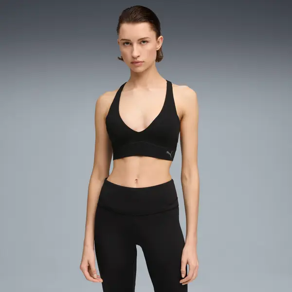 PUMA PUMA SHAPELUXE Plunge Bra Women, Clothing, Black, S