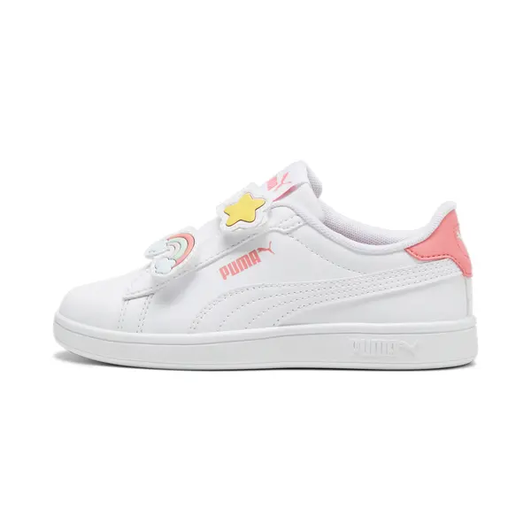 PUMA PUMA Smash 3.0 Badges Sneakers Kids, Shoes, White/Passionfruit, 27.5