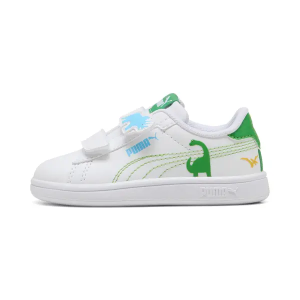 PUMA PUMA Smash 3.0 Dino Sneakers Toddlers, Shop, White/Green Fruit/Vibrant Blue, 19