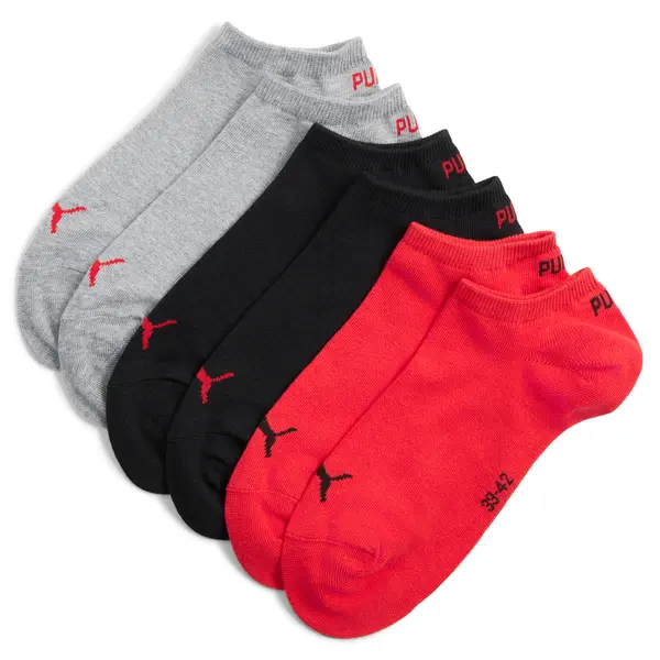 PUMA PUMA Sneaker Socks Unisex (3-pack), Clothing, Black/Red, 35-38