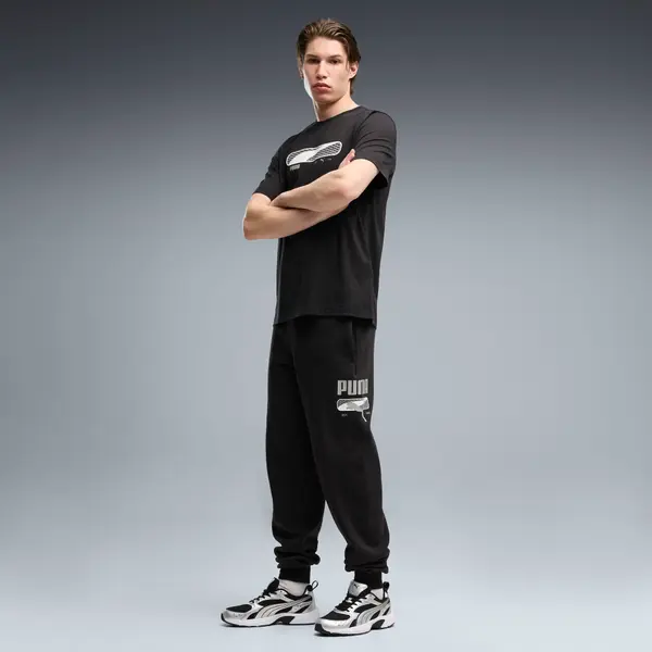 PUMA PUMA Sport Logo Play Fleece Sweatpants Men, Clothing, Black, S