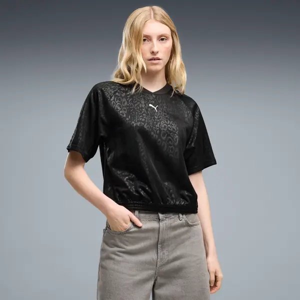 PUMA PUMA Sport Relaxed Animal Printed Tee Women, Clothing, Black, S