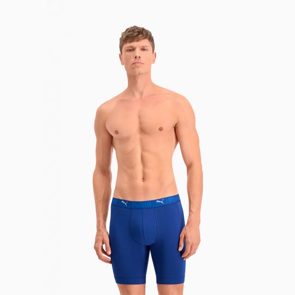 PUMA Puma Sport's Cotton Long Boxers 2 Pack, Blue, Size 3, Clothing