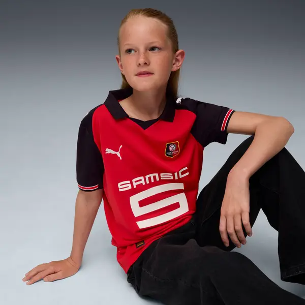 PUMA PUMA Stade Rennais FC 25/26 Home Jersey Youth, Clothing, Red/Black, 15-16Y