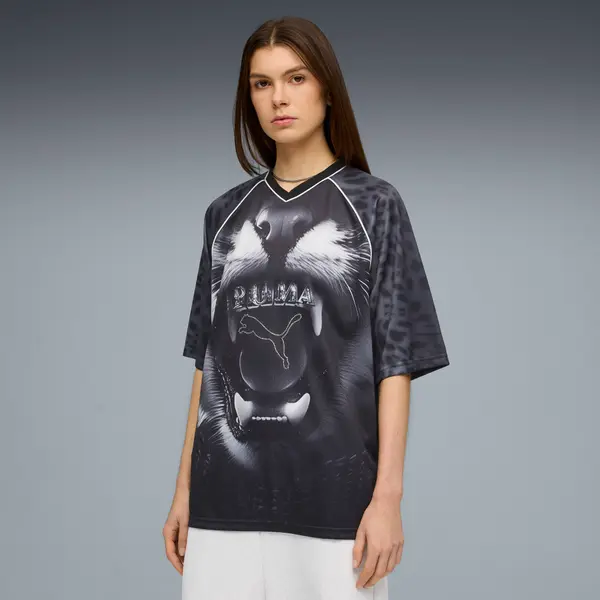 PUMA PUMA Street Glam Relaxed Graphic Jersey Women, Clothing, Black, S