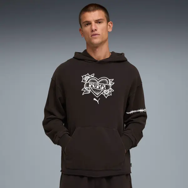 PUMA PUMA Swish N' Ink II Relaxed Basketball Hoodie Men, Clothing, Black, S