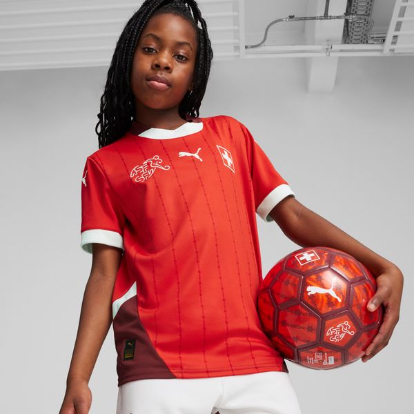 PUMA Puma Switzerland 2024 Home Jersey Youth, Red, Size 13-14Y, Clothing