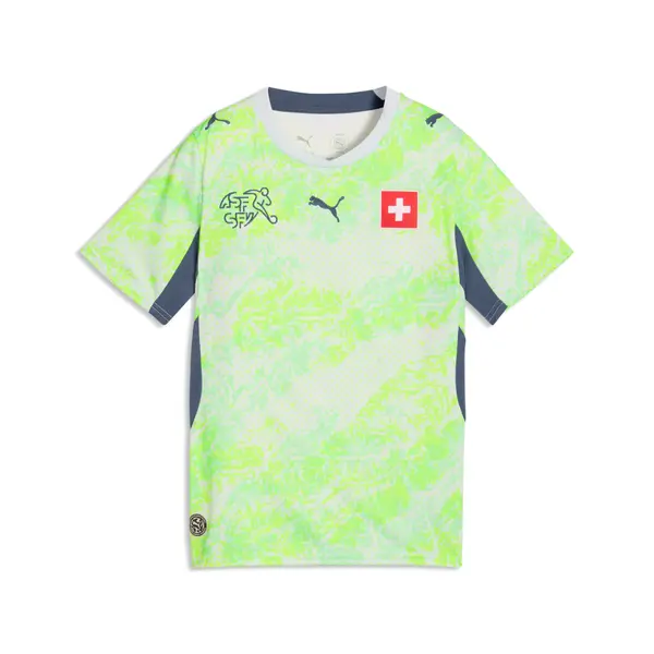 PUMA PUMA Switzerland 2026 Away Jersey Youth, Football, Sea Glass/Dark Indigo, 15-16Y