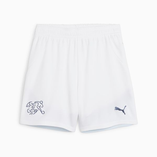 PUMA PUMA Switzerland Youth Replica Football Shorts, White/Icy Blue