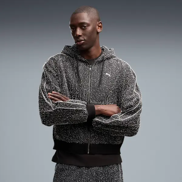 PUMA PUMA T7 Hooded Track Jacket Men, Clothing, Flat Dark Gray, S