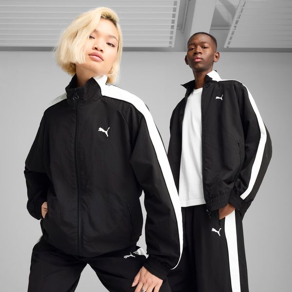 PUMA Puma T7 Oversized Track Jacket Unisex, Black, Size S, Clothing