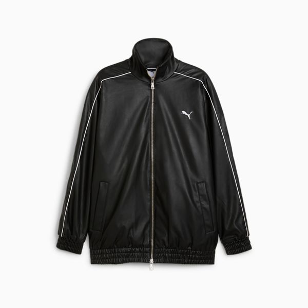 PUMA PUMA T7 Pleather Track Jacket, Black