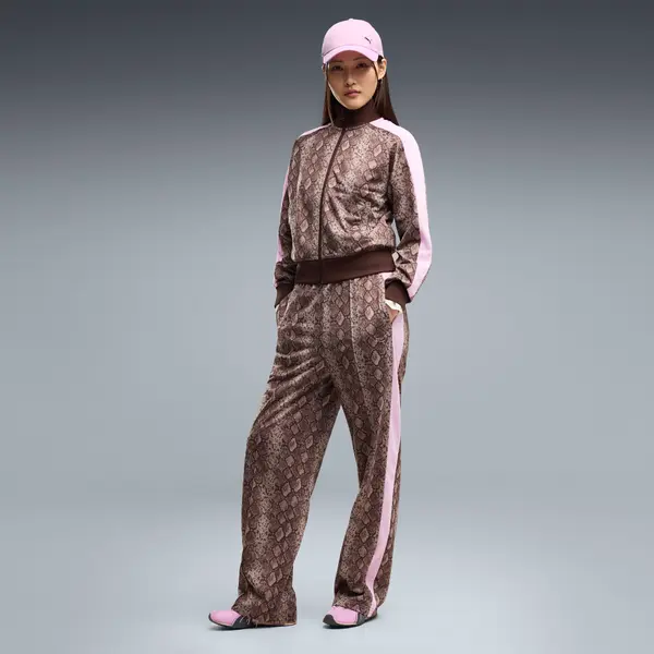 PUMA PUMA T7 Snake Print Straight Pants Women, Clothing, Chocolate Fondue, S