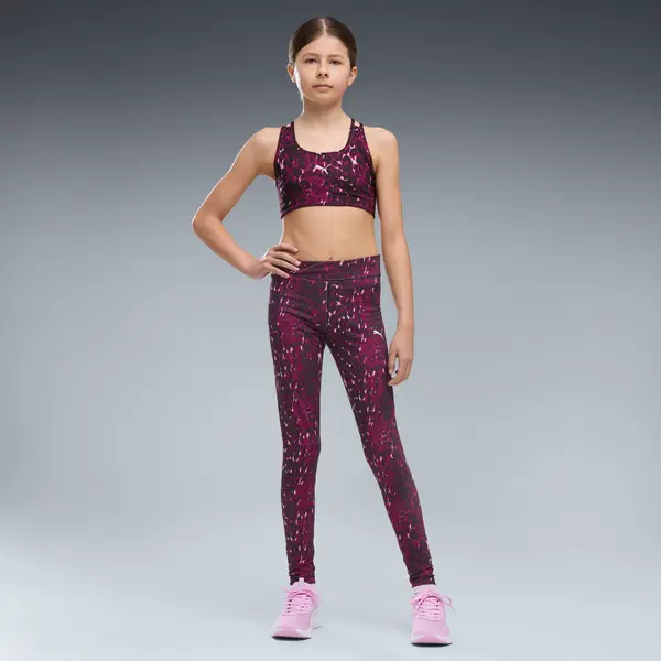 PUMA PUMA Train All Day Essentials Printed Tights Youth, Clothing, Fuchsia Glow, 15-16Y