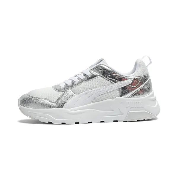 PUMA PUMA Trinity 2 Metallic Whisper Sneakers Women, Shoes, White/Silver/Feather Gray, 35.5