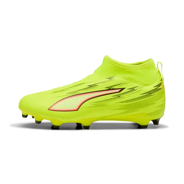 PUMA PUMA ULTRA 6 MATCH+ Laceless FG/AG Football Boots Youth, Shoes, Yellow Alert/Black/Glowing Red, 29