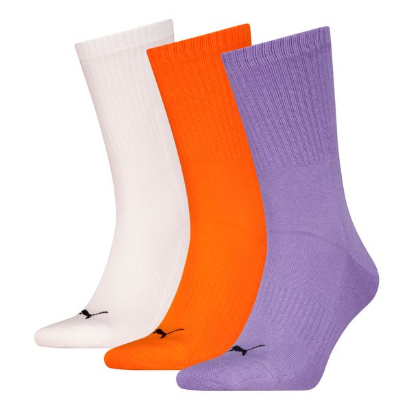 PUMA Puma Unisex Crew Shirt Socks 3 pack, Purple, Size 43-46, Clothing