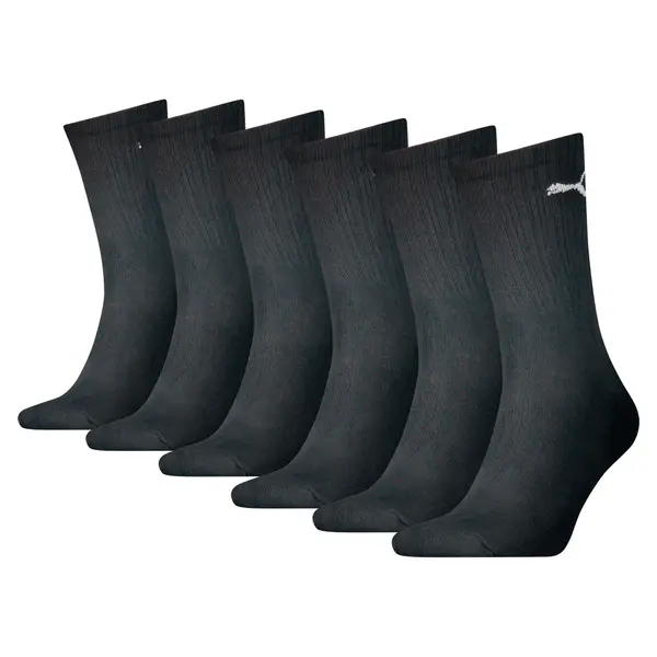 PUMA PUMA Unisex Crew Socks 6 pack, Clothing, Black, 35-38