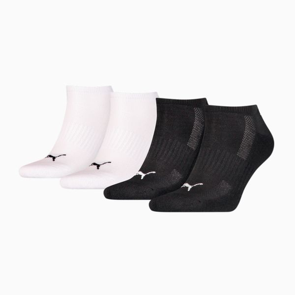 PUMA PUMA Unisex Cushioned Sneaker Socks 4 Pack, Black/White